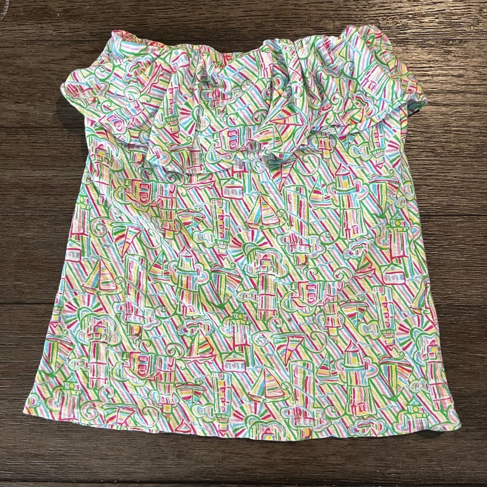 Lilly Pulitzer Guiding Light Wiley Ruffle Tube Top size XS